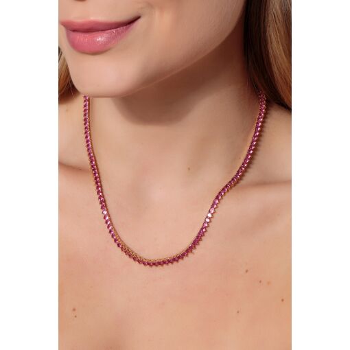 Colar Riviera Pink - 3mm Três Garras