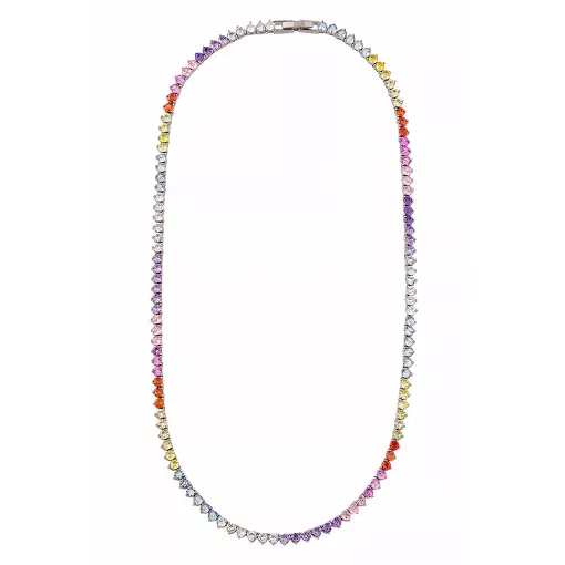 Colar Riviera Colorida - 3mm Três Garras