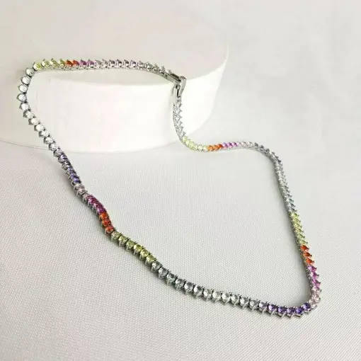 Colar Riviera Colorida - 3mm Três Garras