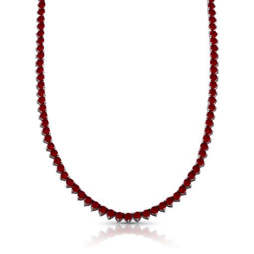 Colar Riviera Rubi - 3mm Três Garras