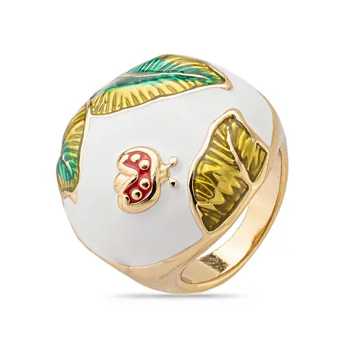 Anel Esmaltado White Ladybird - TAMANHOS