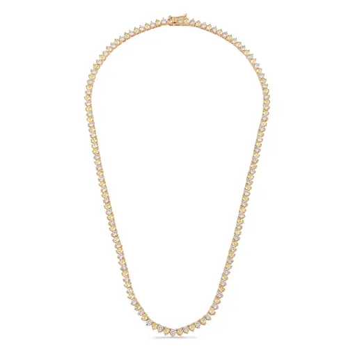 Colar Riviera Duo Cristal e Amarela - 3mm Três Garras