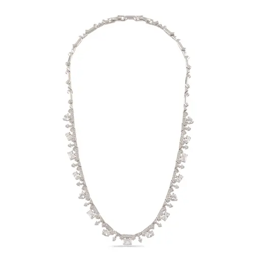 Colar Riviera Lapidada Gemas Cravação em Zircônias