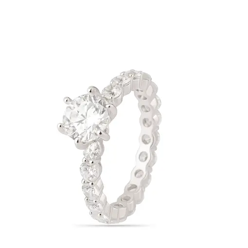 Anel Solitário Glow com Cravação em Zircônias - TAMANHOS