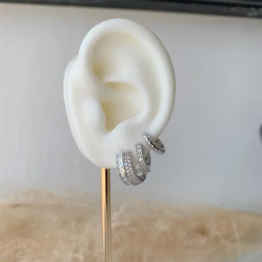 BRINCO TRIO MIX ARGOLAS HOOP EARRINGS