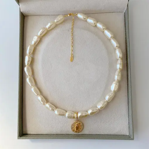 COLAR PEROLA RELIGIOSO HEART