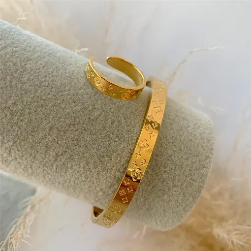 CONJUNTO BRACELETE + ANEL TREVOS INSPIRED II