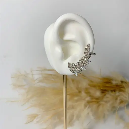 BRINCO EAR CUFF FOLHAS CRAVEJADO BN SOL DE VERANO
