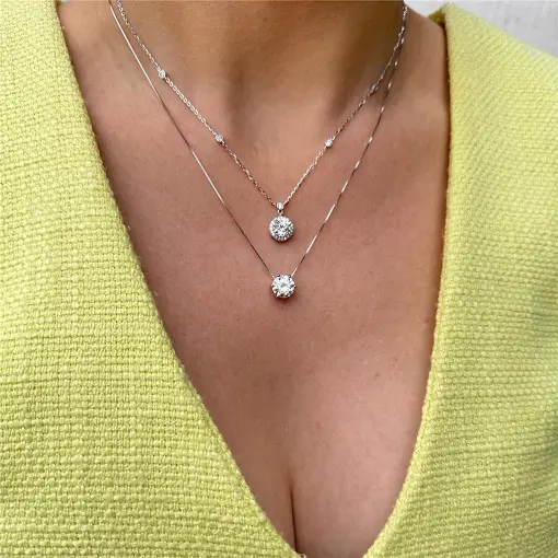 COLAR P. DE LUZ 6.5MM CRAVEJADO MOISSANITE