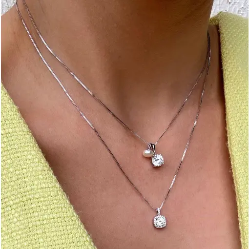 COLAR SQUARE  P. DE LUZ 6.5MM CRAVEJADO MOISSANITE