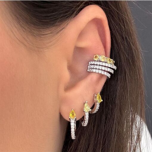 BRINCO TRIO ARGOLA GOTA CRAVEJADO FLUIR