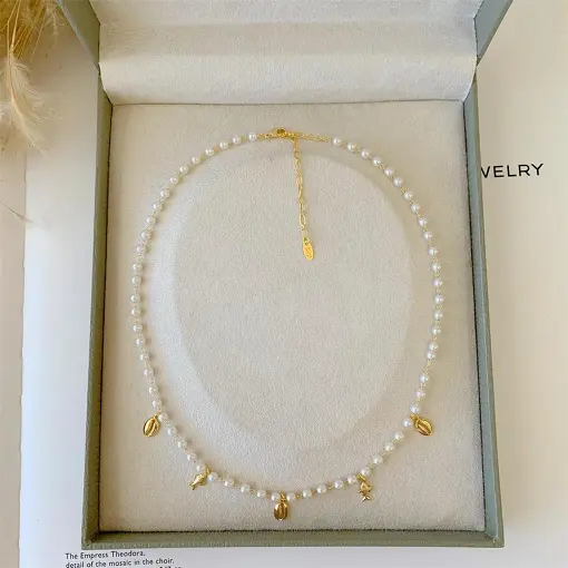 COLAR PEROLA PEIXE CONCHA  MARESIAS