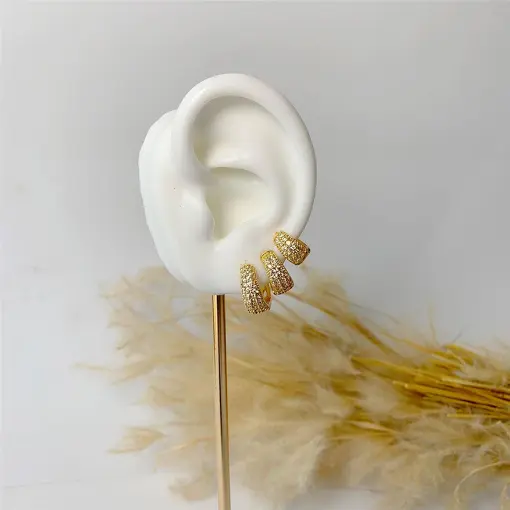 BRINCO TRIO ARGOLA DEGRADÊ HOOP EARRINGS