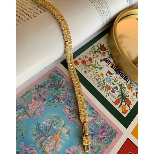 PULSEIRA RETANGULO CRAVEJADO 15CM (3CM EXT.) DOLCE FIORE
