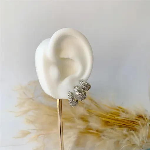 BRINCO TRIO ARGOLA DEGRADÊ HOOP EARRINGS