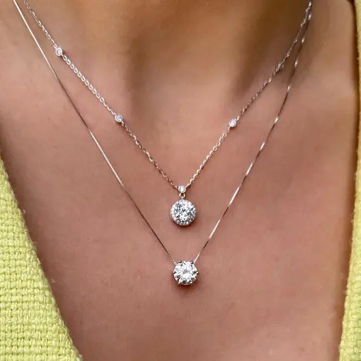 COLAR P. DE LUZ 7MM 6 GARRAS MOISSANITE