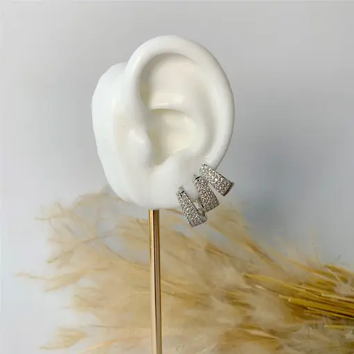 BRINCO TRIO ARGOLA OVAL DEGRADÊ HOOP EARRINGS