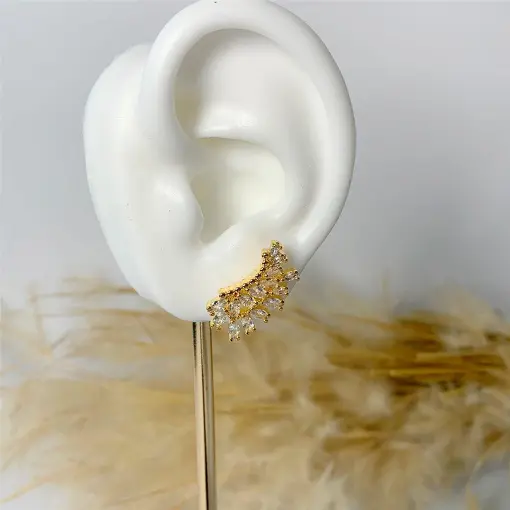 BRINCO EAR CUFF NAVETES PONTILHADOS BN SOL DE VERANO
