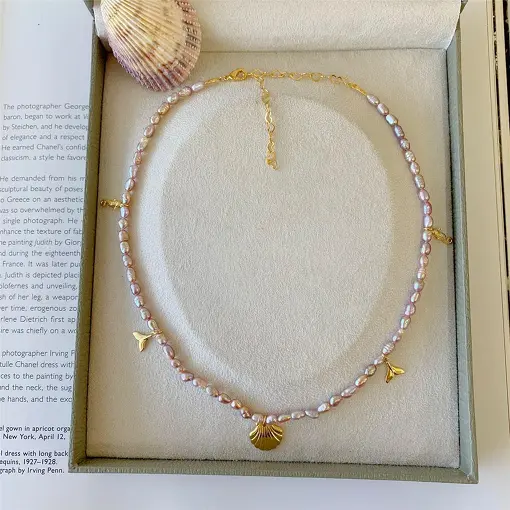 COLAR PEROLA AGUA DOCE CONCHA MARESIAS