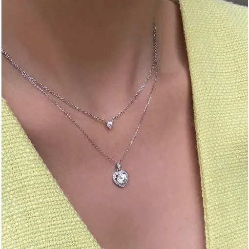 COLAR CORAÇÃO PONTO DE LUZ  6.5MM (1.0CT*) MOISSANITE