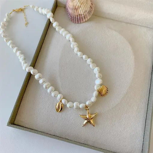 COLAR PEROLA SHELL MARESIAS MARESIAS