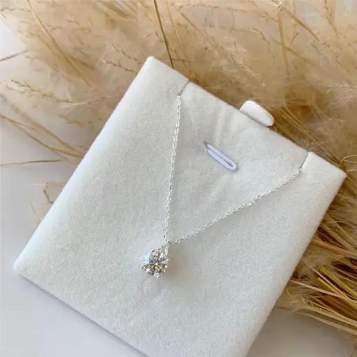 COLAR PONTO DE LUZ DETALHADO 6MM (0.8CT*) MOISSANITE