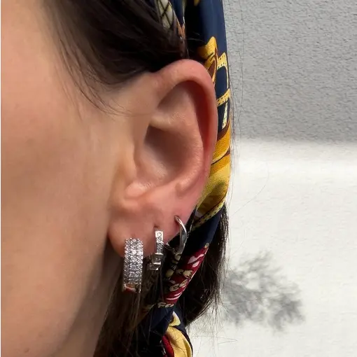 BRINCO TRIO MIX ARGOLAS CRAVEJADA HOOP EARRINGS
