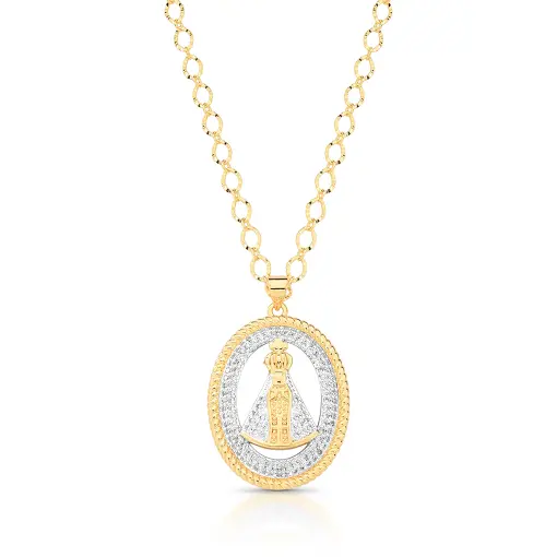 GARGANTILHA DIAMANTADA NOSSA SENHORA OVAL