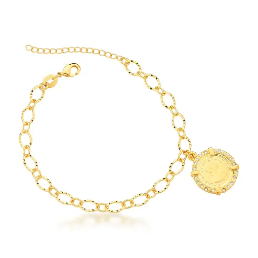 PULSEIRA DE ELOS E PINGENTE LIBRA E DETALHES CRAV