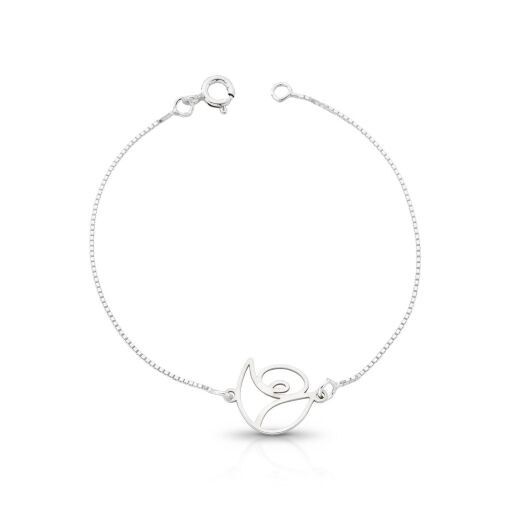 Pulseira de Prata Tulipa Vazado