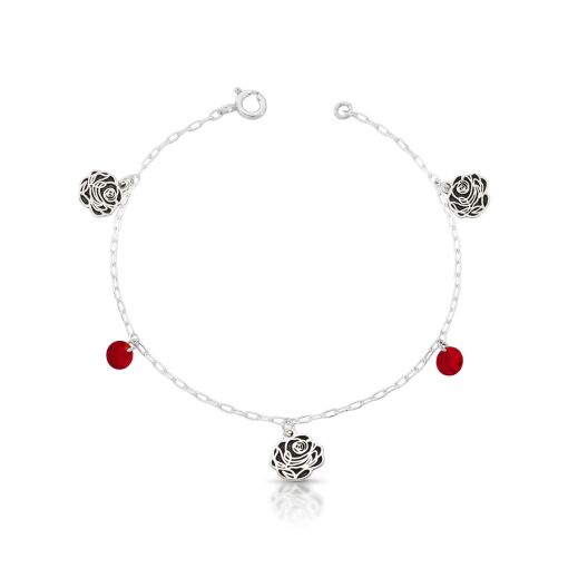 Pulseira de Prata Rosa e Zircônia