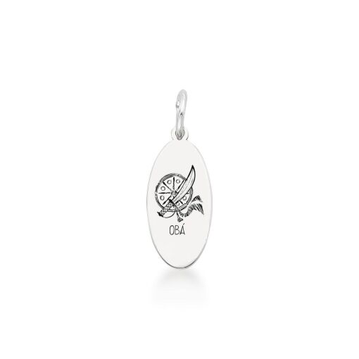 Pingente Oval Obá de Prata