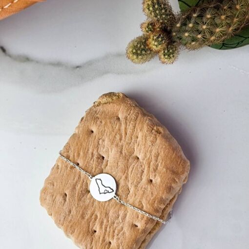 Pulseira de Prata Medalha Mapa Alagoas