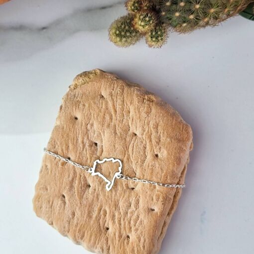 Pulseira de Prata Mapa Vazado Bahia