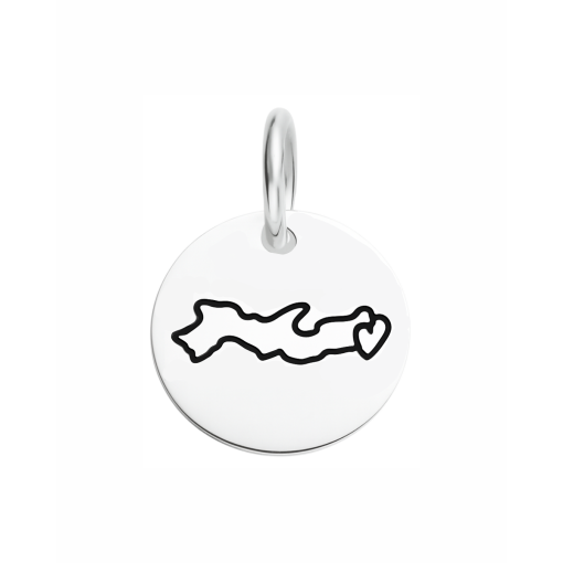 Pingente de Prata Medalha Mapa Pernambuco