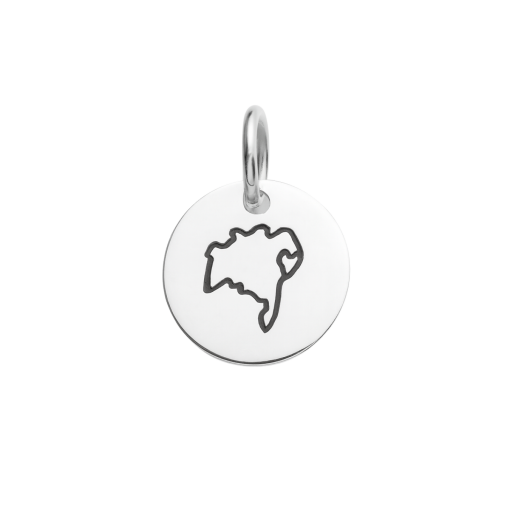 Pingente de Prata Medalha Mapa Bahia