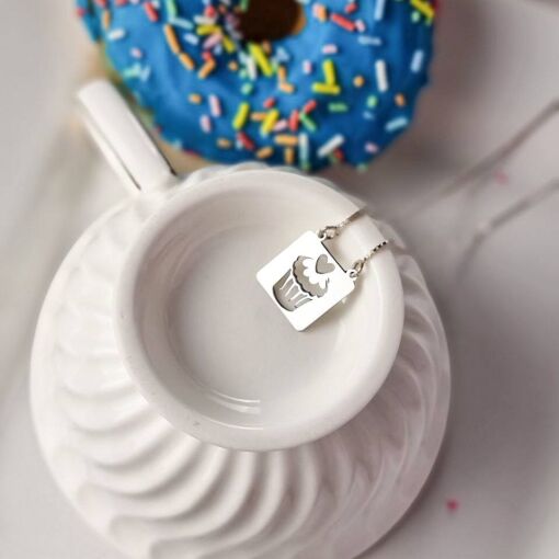 Colar Cupcake Prata 925