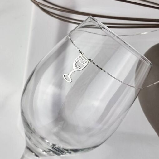 Colar Vinho Minimalista Prata 925