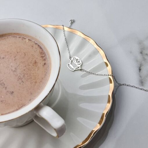 Pulseira Café Minimalista Prata 925