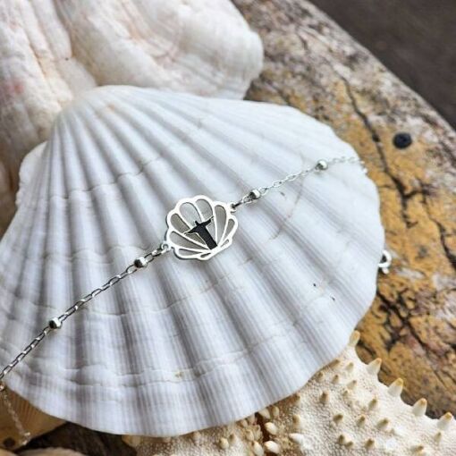 Pulseira Concha Cristo Redentor Vazado
