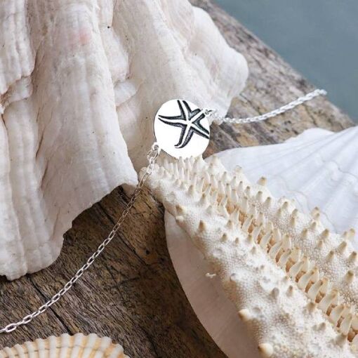 Pulseira Medalha Estrela do Mar Envelhecida
