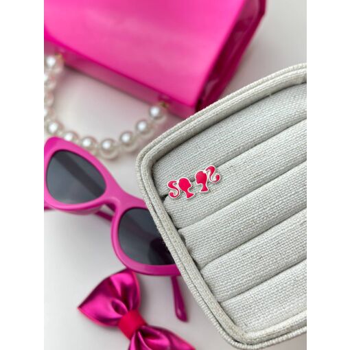 Brinco Barbie Resina Rosa Pink