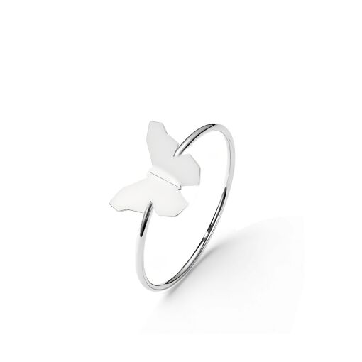 Anel de Prata Borboleta Origami