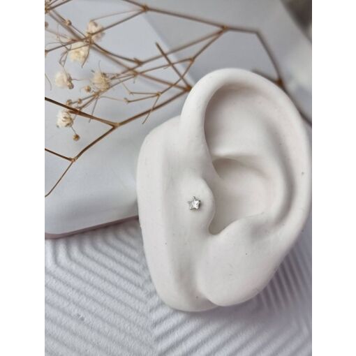 Piercing de Prata Estrela Zircônia