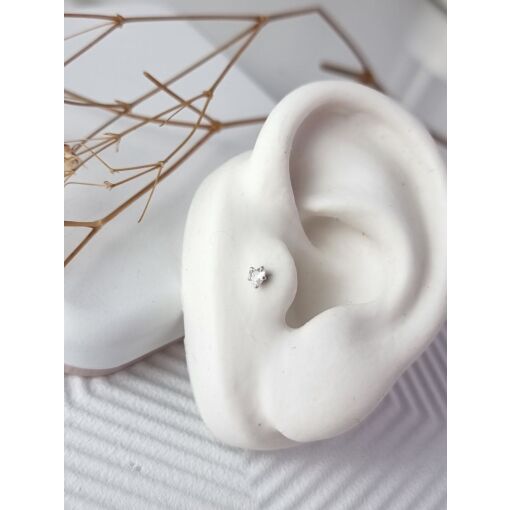 Piercing de Prata Coração Zircônia