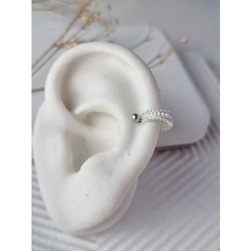 Piercing de Prata Argola Palito Zircônia Dupla