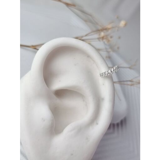 Piercing de Prata Zircônia Cravejado Grosso