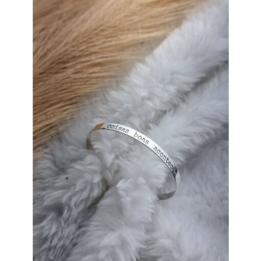 Bracelete de Prata Coisas Boas Acontecem