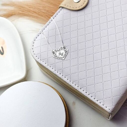 Colar Coração Diamantado Personalizável Prata 925