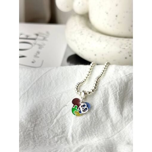Berloque Mickey Autismo Letra Personalizável Prata 925
